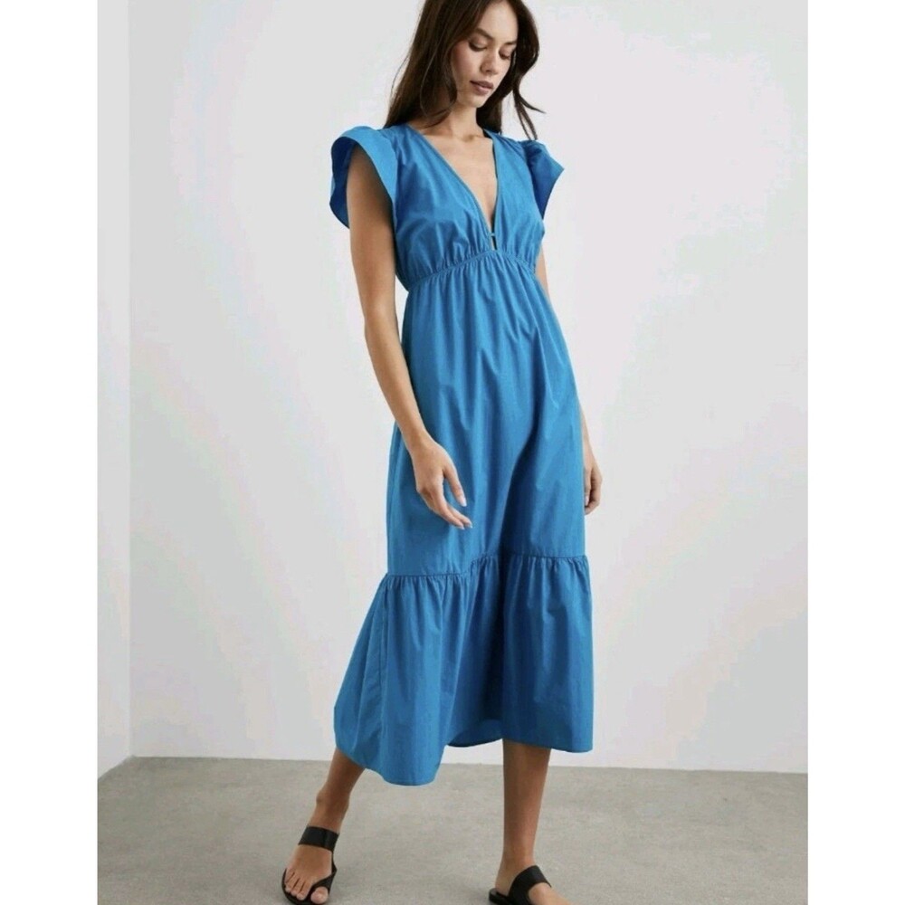 Rails Tina Dress In Turkish Tile Color Tiered Lightweight Midi Sundress Size S